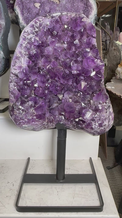 Amethyst Cluster on Rotating Metal Stand - Over 79pounds! -