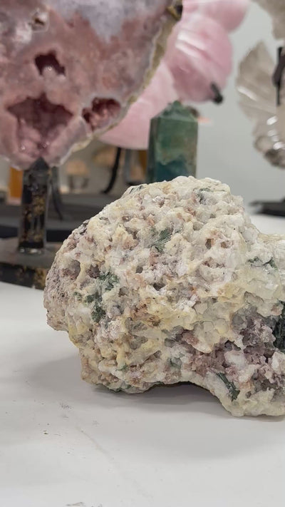 Watermelon Tourmaline on Matrix Crystal Cluster