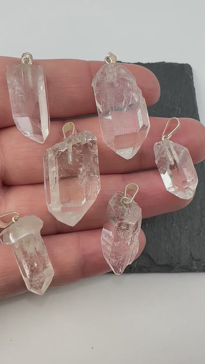 Crystal Quartz Rough Point Pendant Charm