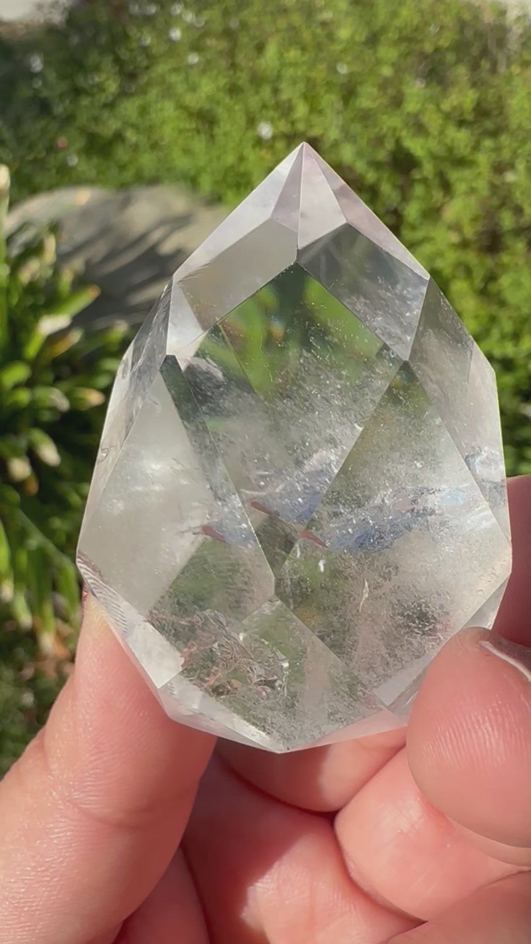 Faceted Clear Quartz Crystal Egg Point - You Choose -