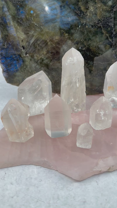 Lemurian Crystal Quartz Polished Point - CHOOSE WEIGHT