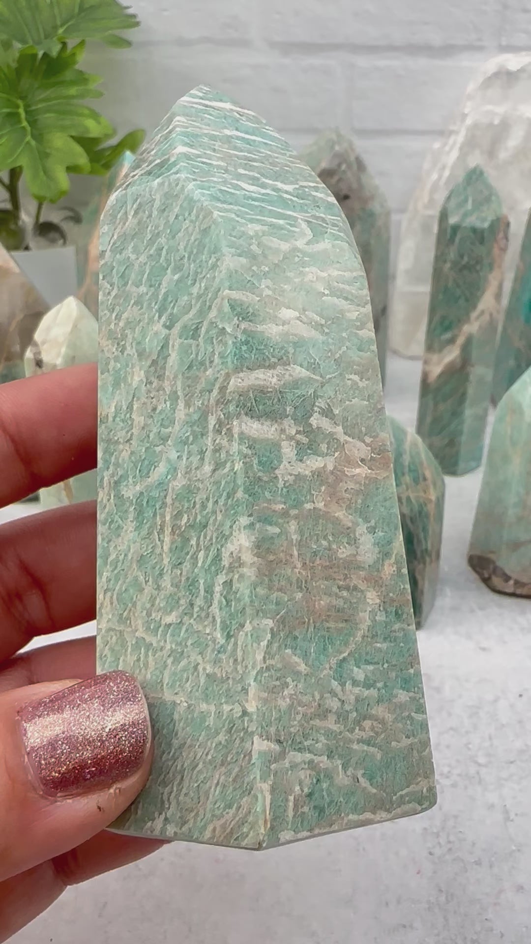 Amazonite Crystal  Polished Tower Obelisk Point - By Weight -