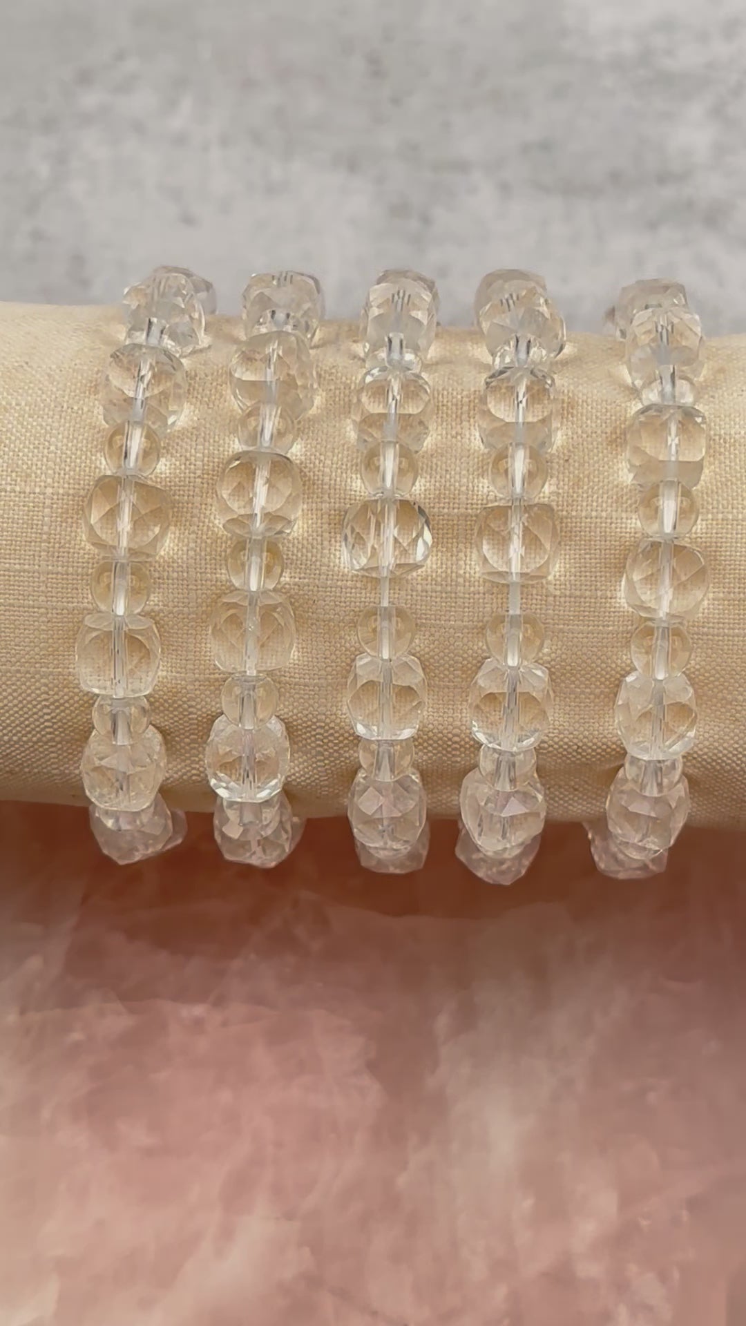 Crystal Quartz Faceted Bead Bracelet - Crystal Jewelry -