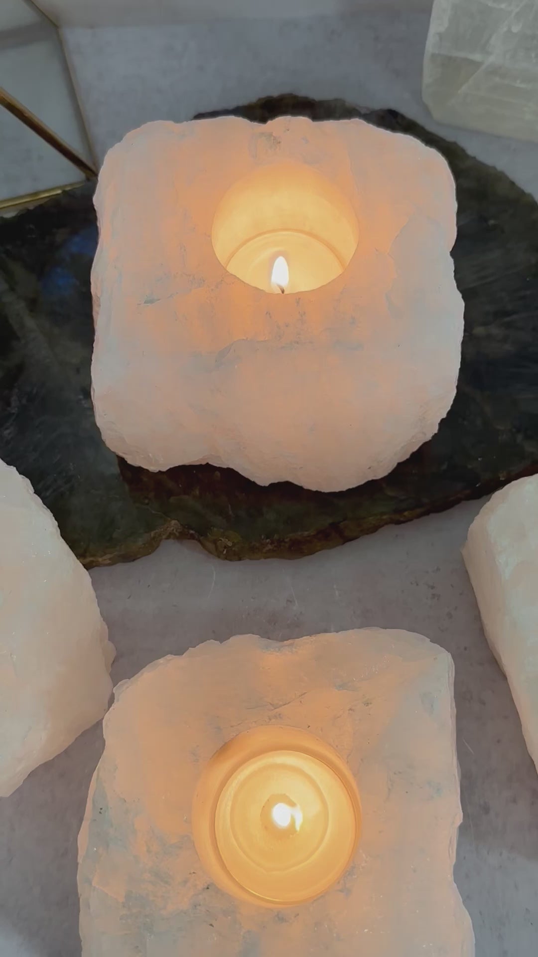 Clear Quartz Candle Holder - Amazing Quartz Candle Tea Light