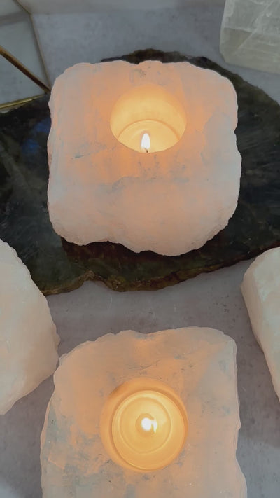 Clear Quartz Candle Holder - Amazing Quartz Candle Tea Light