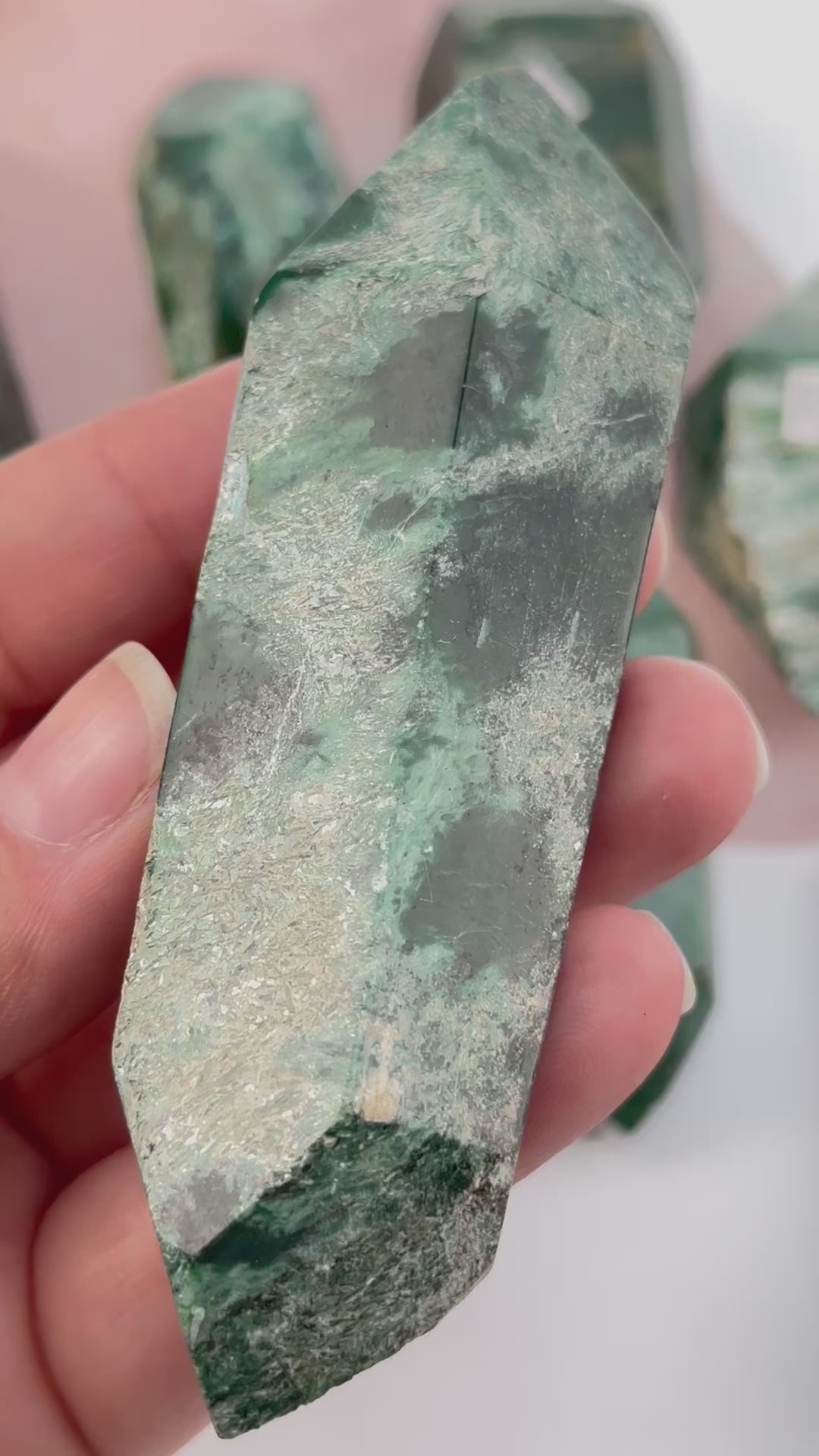 Green Fuchsite Crystal Double Terminated Point