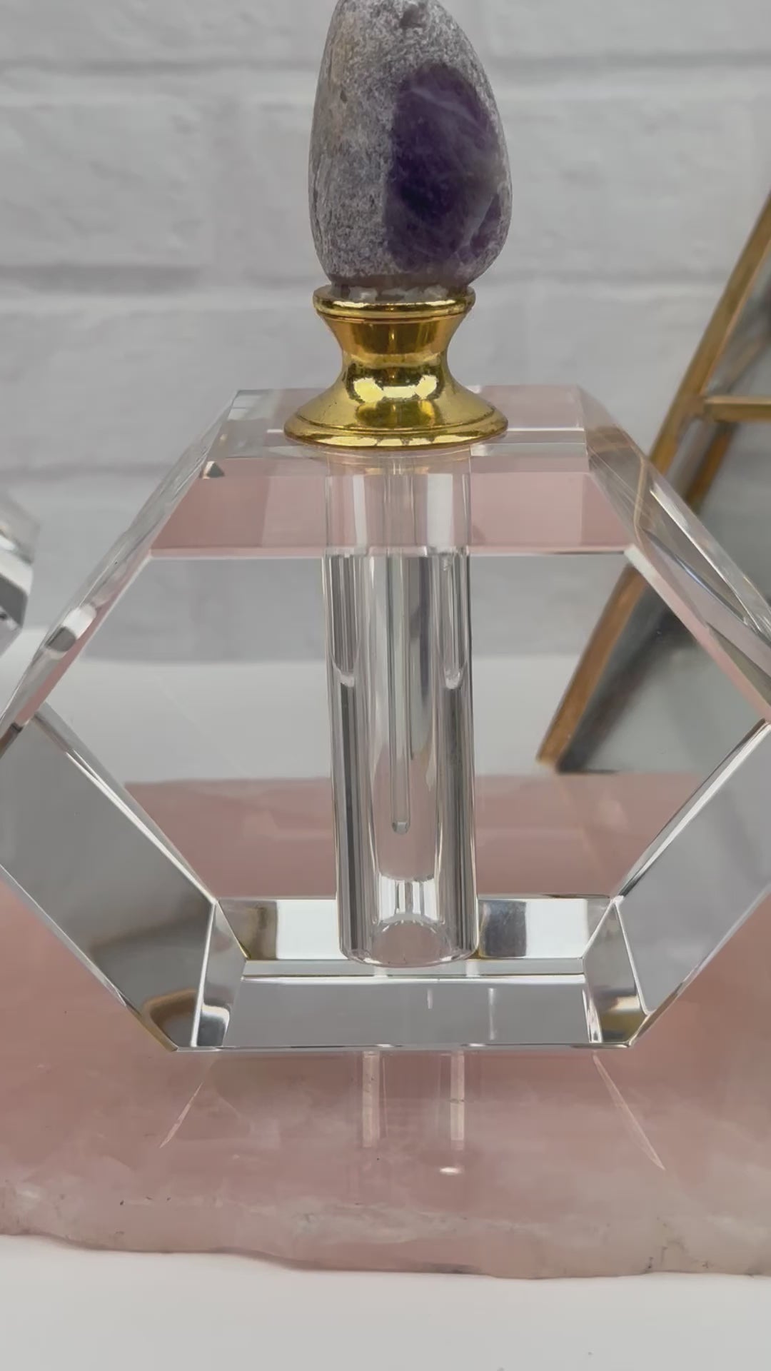 Amethyst Seer Stone Top Large Perfume Bottle