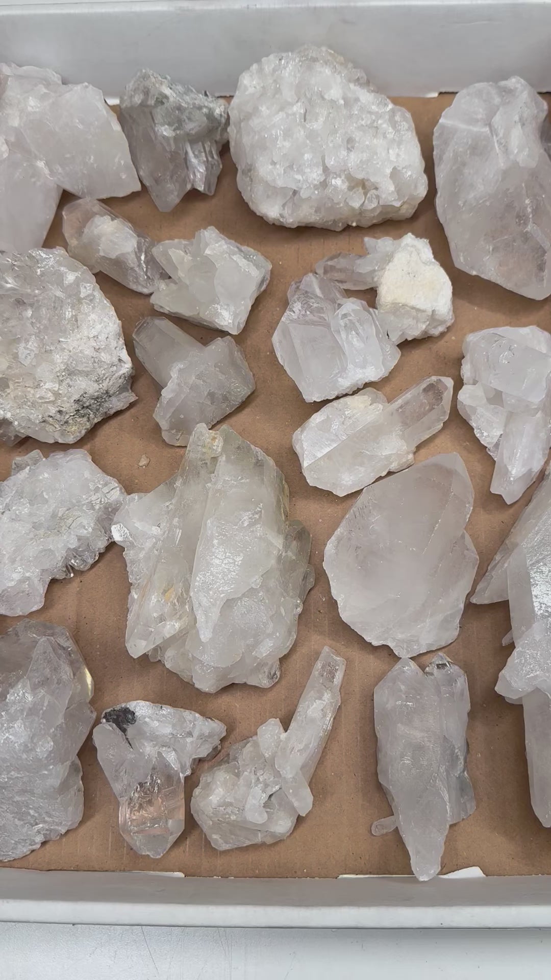 1 FLAT BOX of Natural Crystal Quartz Free Form Clusters - You Choose -