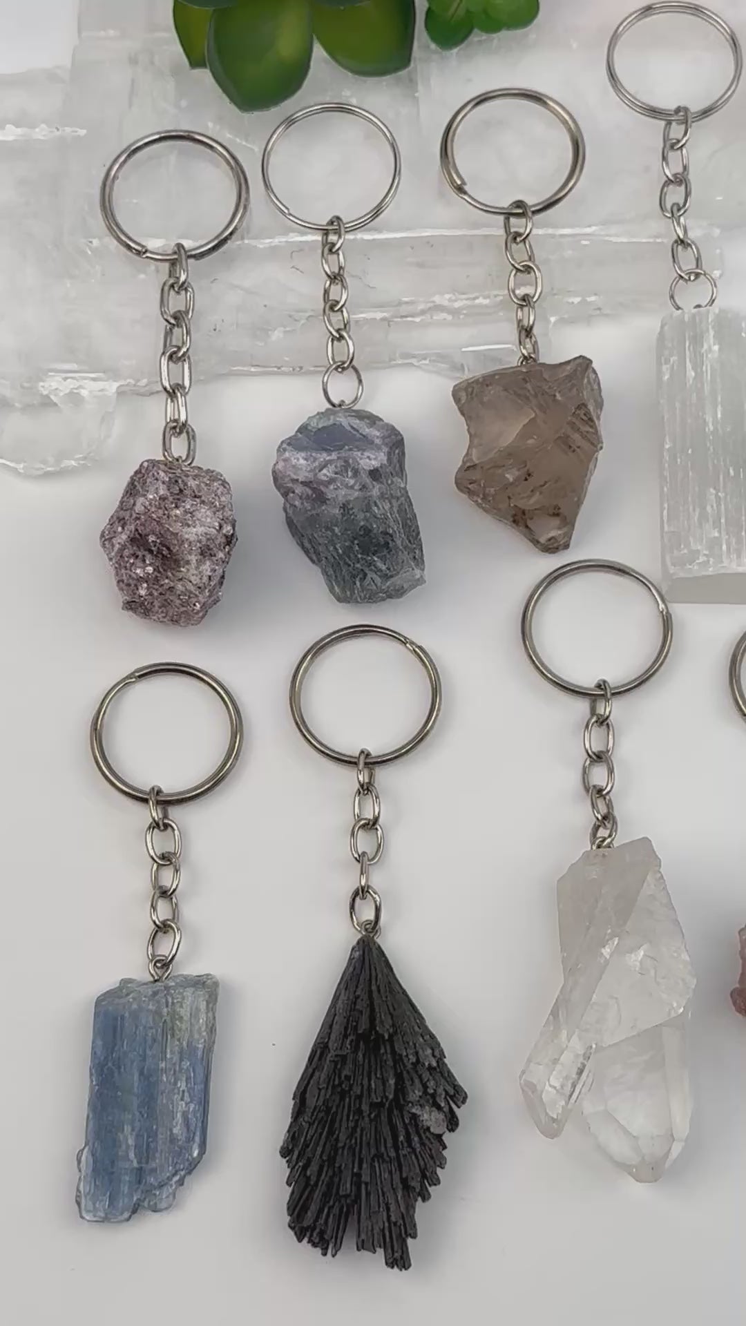 Rough Stone Crystal Keychains