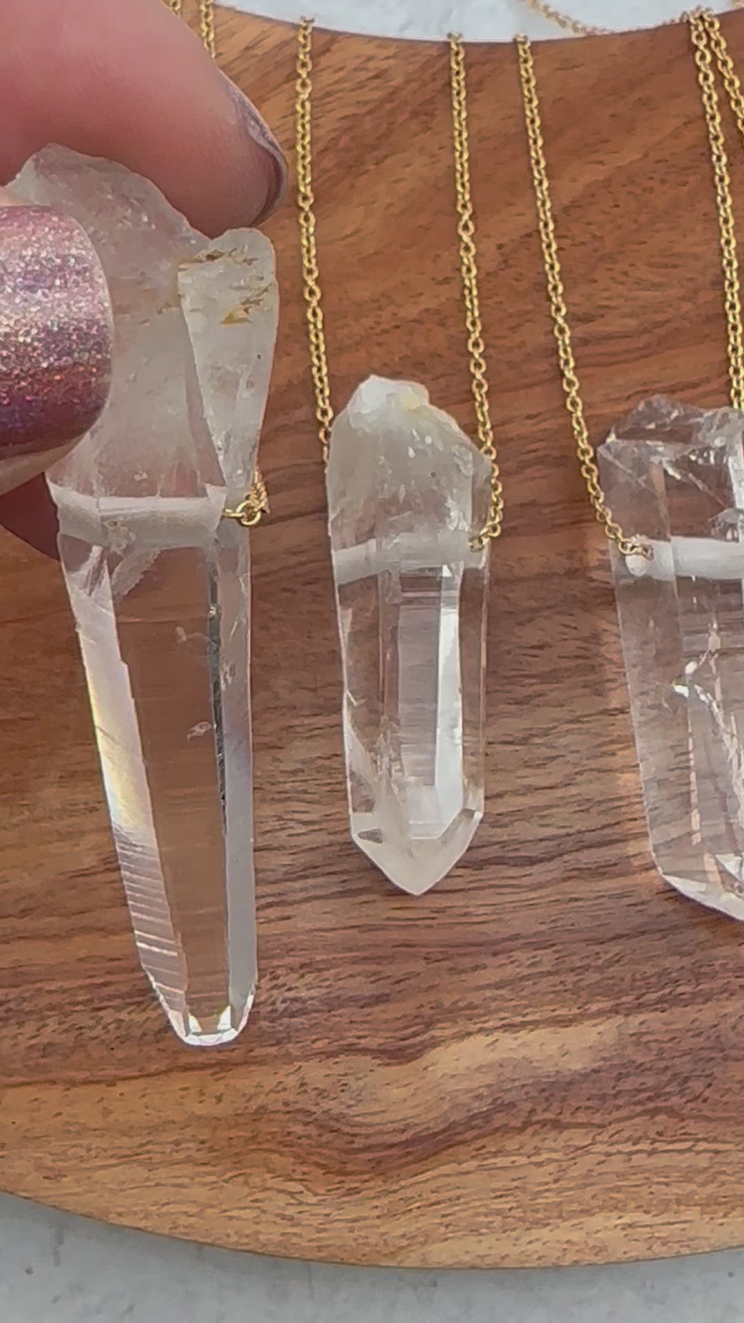 Columbian Lemurian Point Crystal Necklace - You Choose -
