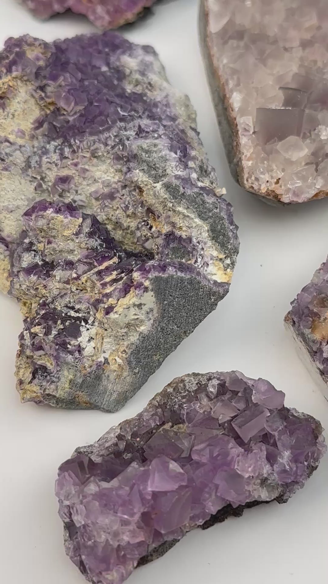 Cubic Fluorite Crystal Cluster on Matrix