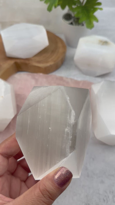 Selenite Crystal Charging - Tumbled Polygon Shape - By Weight -