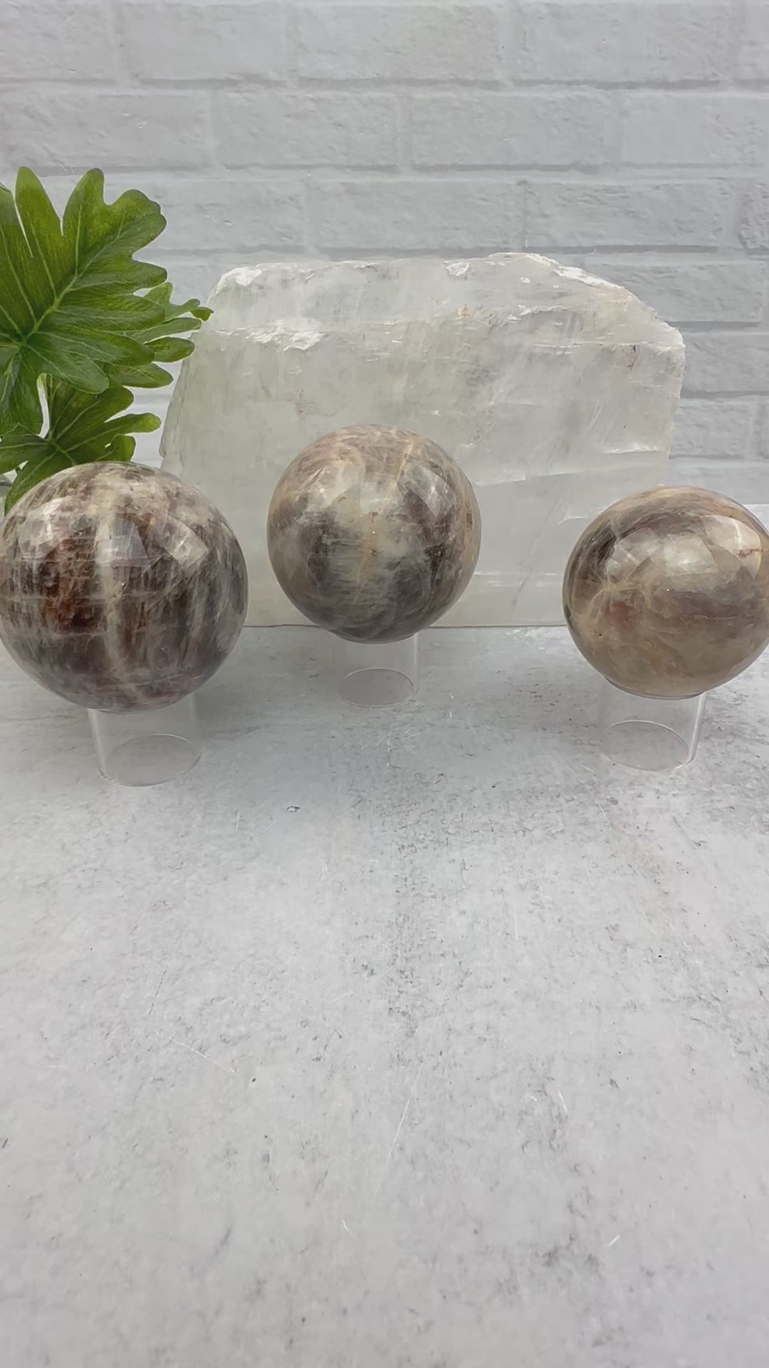 Cream Moonstone Crystal Sphere with Flash -  by Weight
