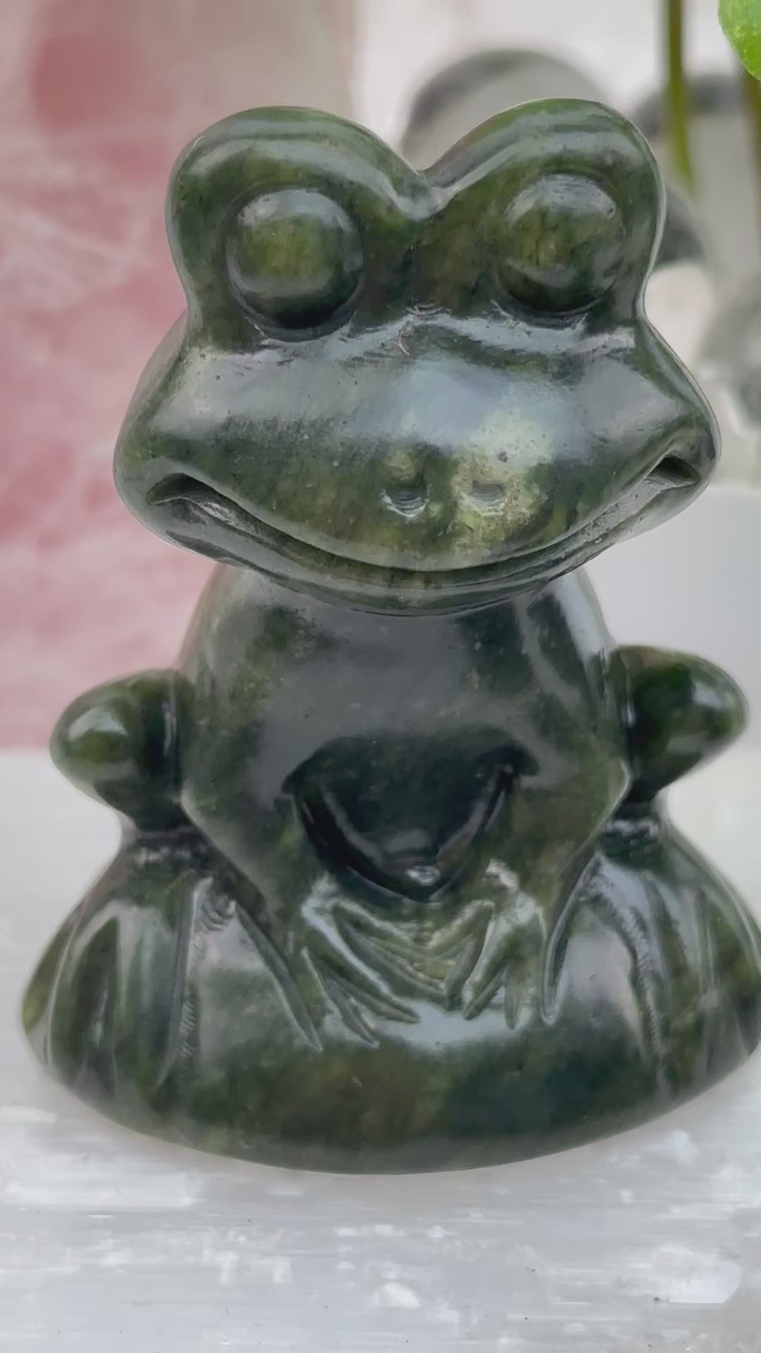 Green Jadeite Crystal Frog