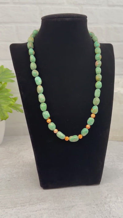 Turquoise Crystal Necklace - OOAK -