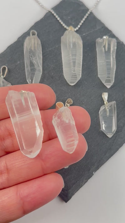 Lemurian Point Crystal Pendant  Crystal Jewelry -