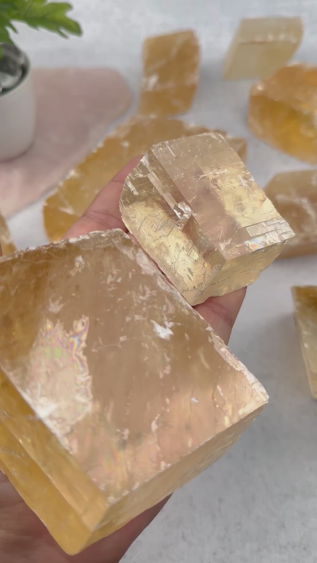 Honey Calcite Yellow Optical Calcite Crystal - By Weight -