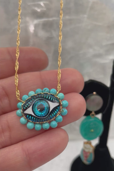 Lucky Eye Necklace and Earring Set