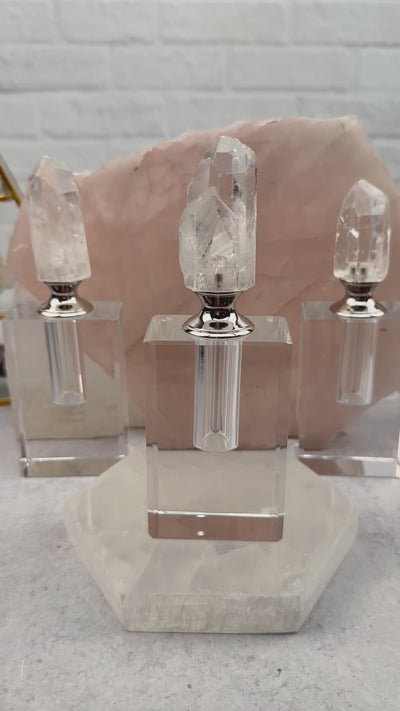 Crystal Quartz Point Top Perfume Bottle