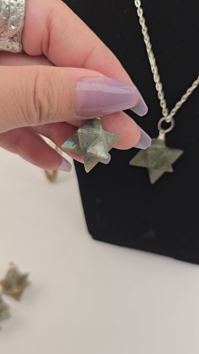 Labradorite Merkaba Crystal Pendant