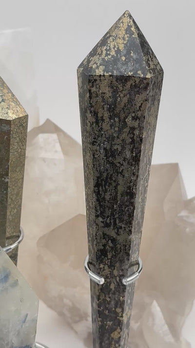 Crystal Wands on Silver Metal Stand