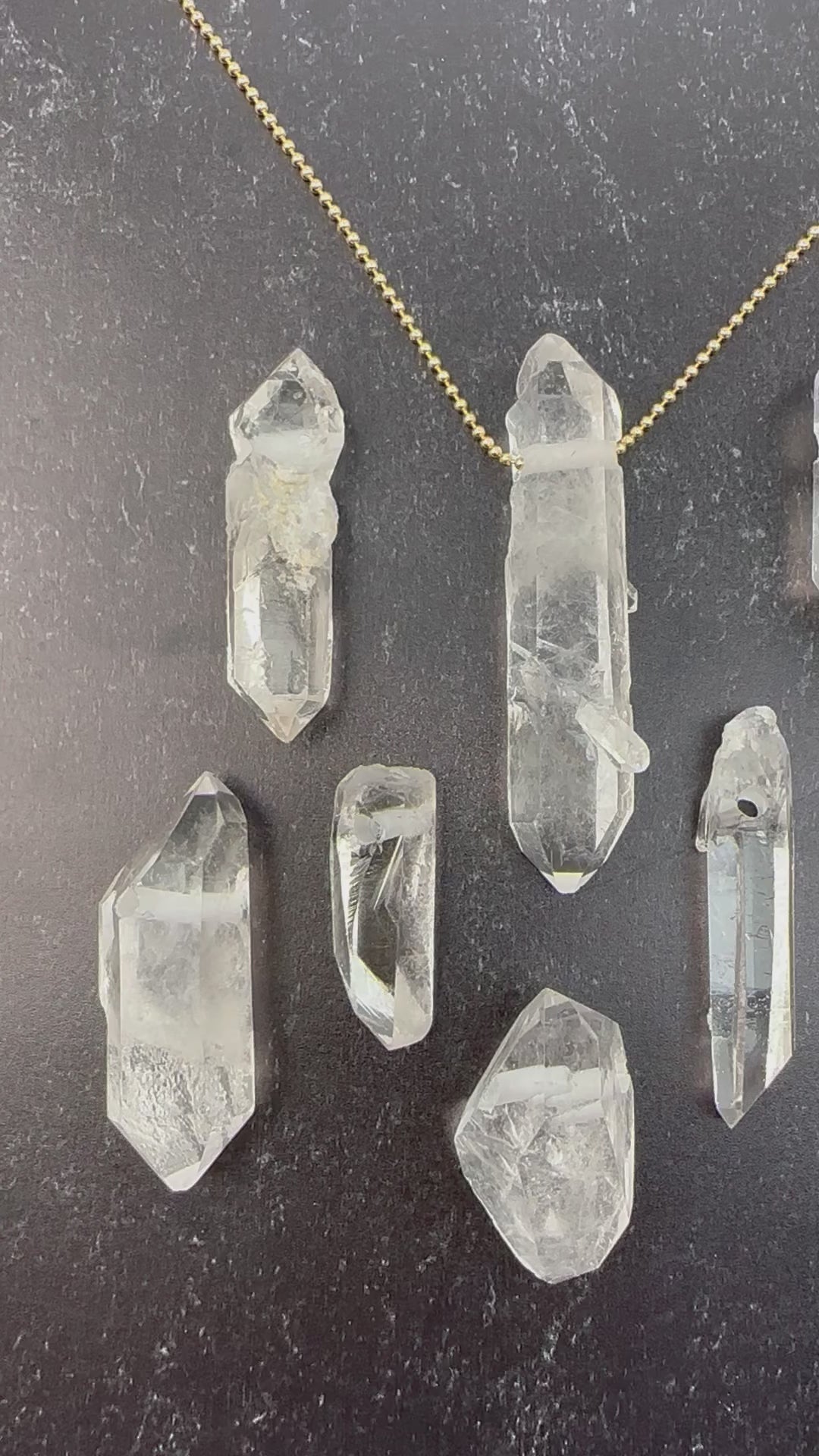 Crystal Quartz - Double Terminated Point Pendant- Drilled Extra Quality