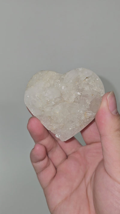 Crystal Quartz Cluster Heart - One-of-a-Kind video showing sparkle