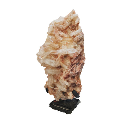 Large Tangerine Quartz Crystal Cluster on Stand