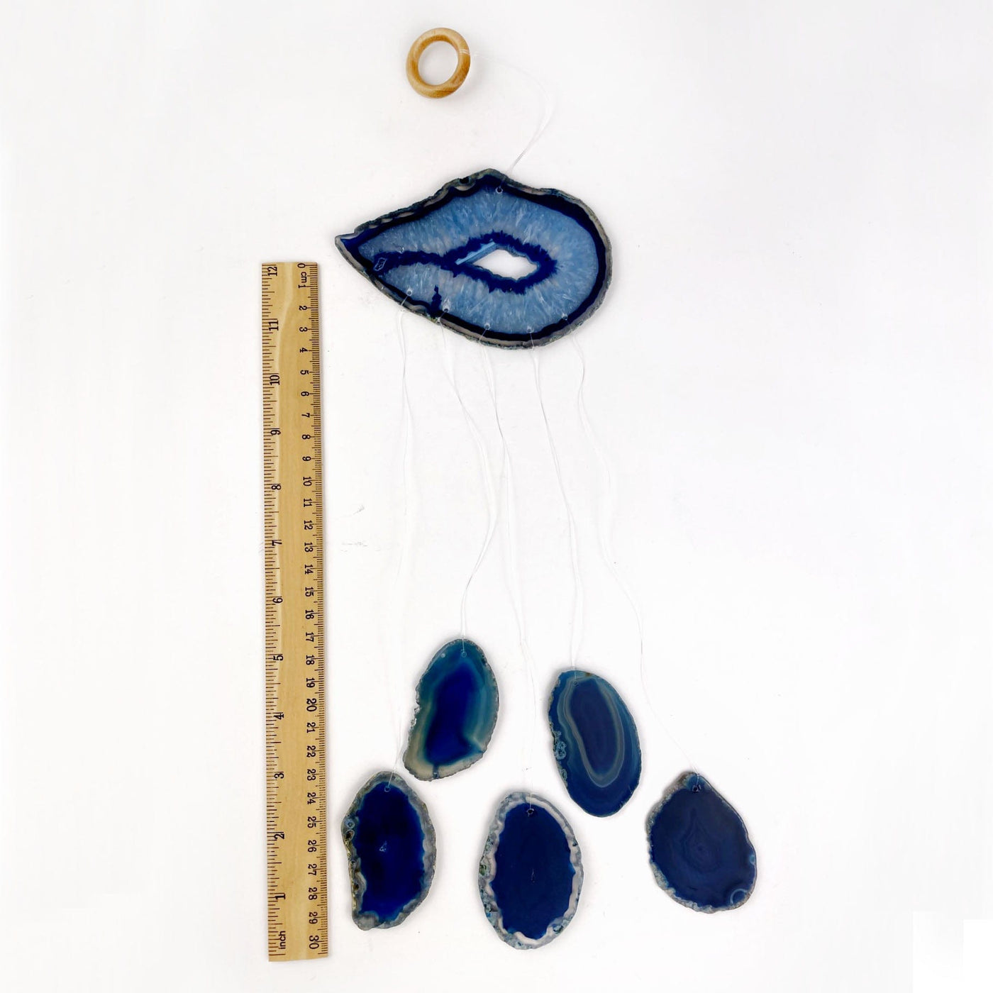 Blue Agate Slices Wind Chimes