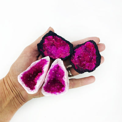 Open Your Own Geode - Hot Pink Color Dyed Geodes (TS-54)