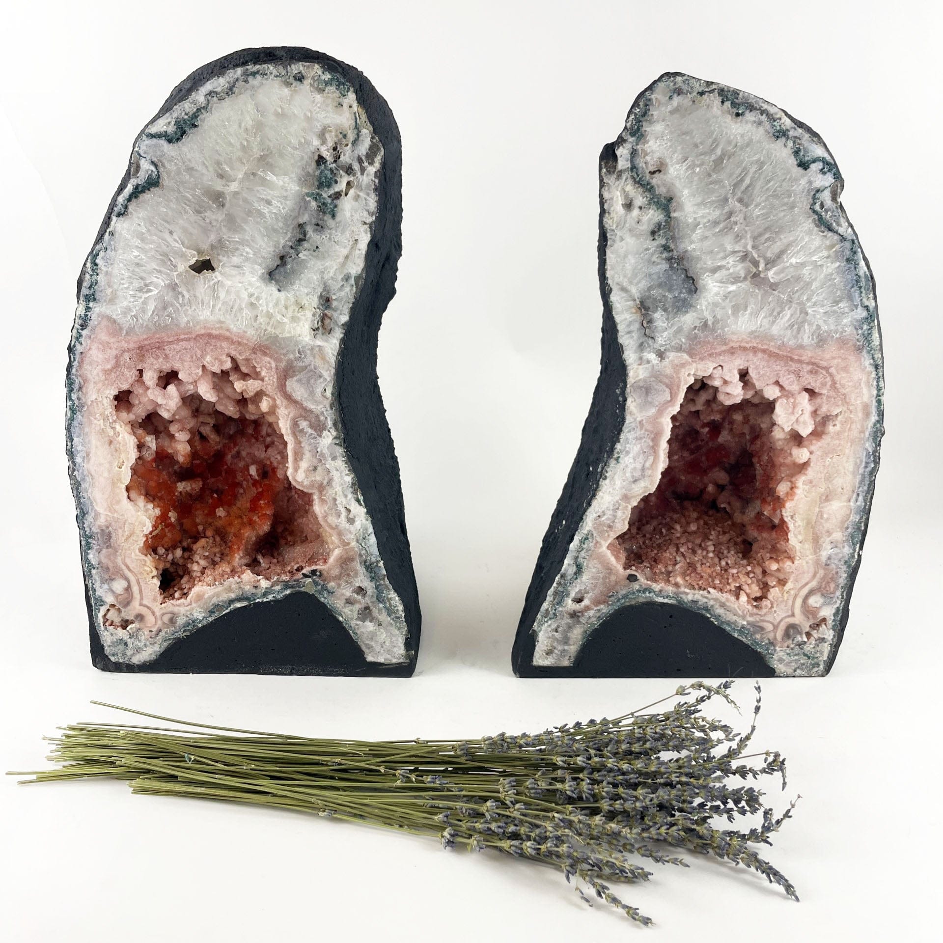 Pink Amethyst Sliced Geode Rare Cathedral Pair - SET! – Rock Paradise