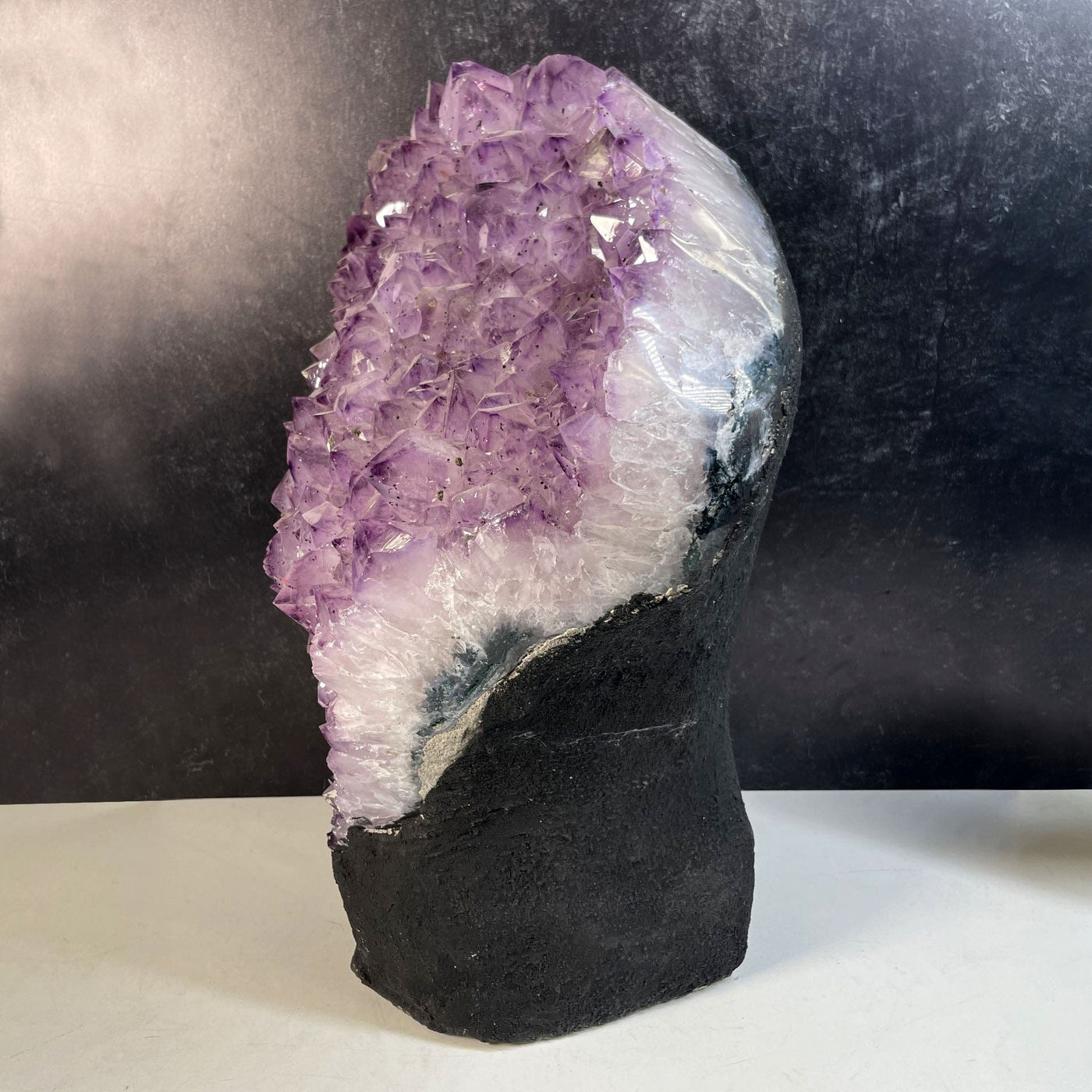 Amethyst Crystal Cluster  - Large Cut Base other side view