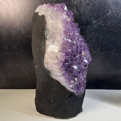 Amethyst Crystal Cluster  - Large Cut Base side view
