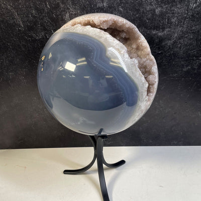 Amethyst Druzy Sphere Polished Crystal side view