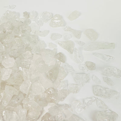 Crystal Quartz 1Lb Polished Freeform Chips - close up of crystal quartz chips