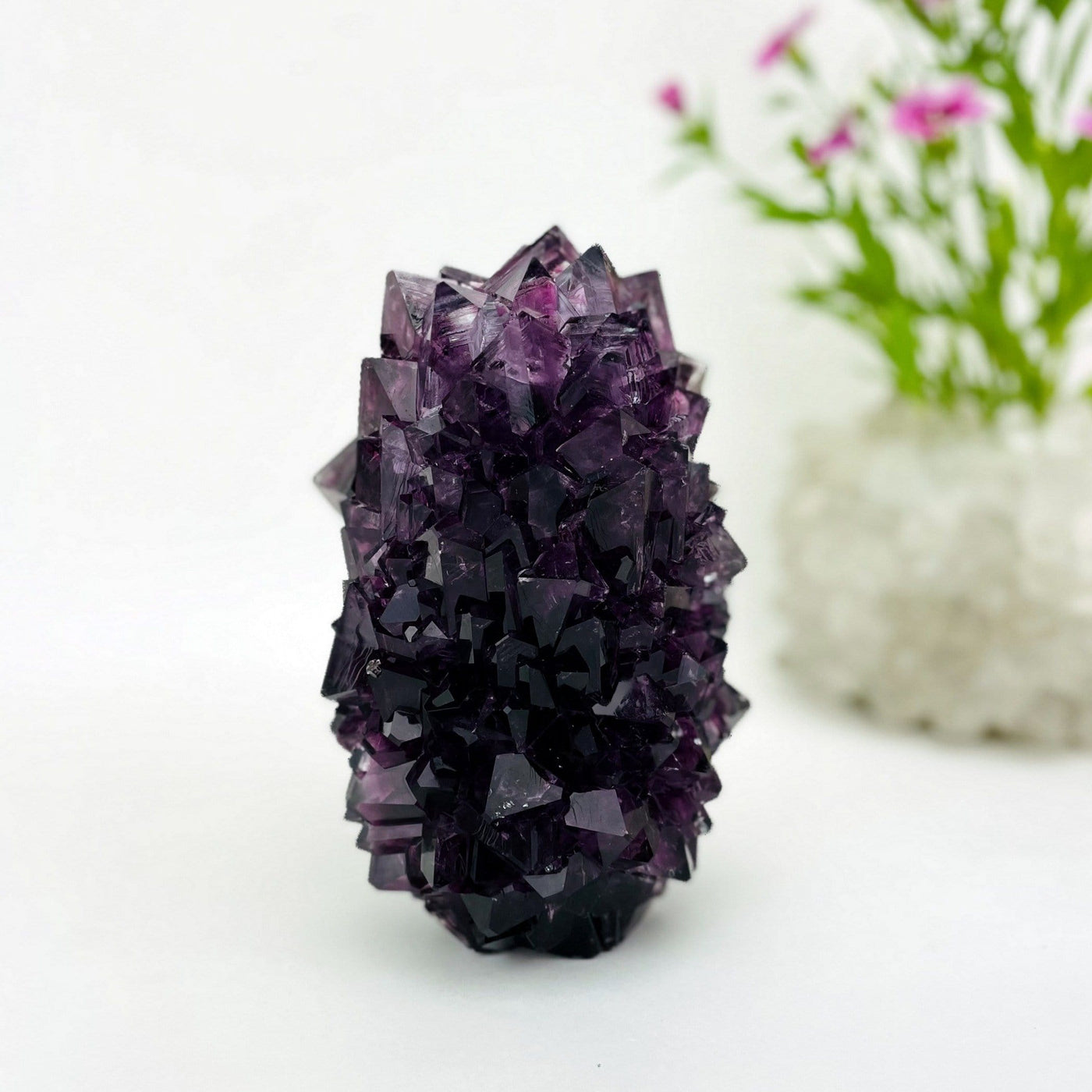 small purple salt crystal formation on display