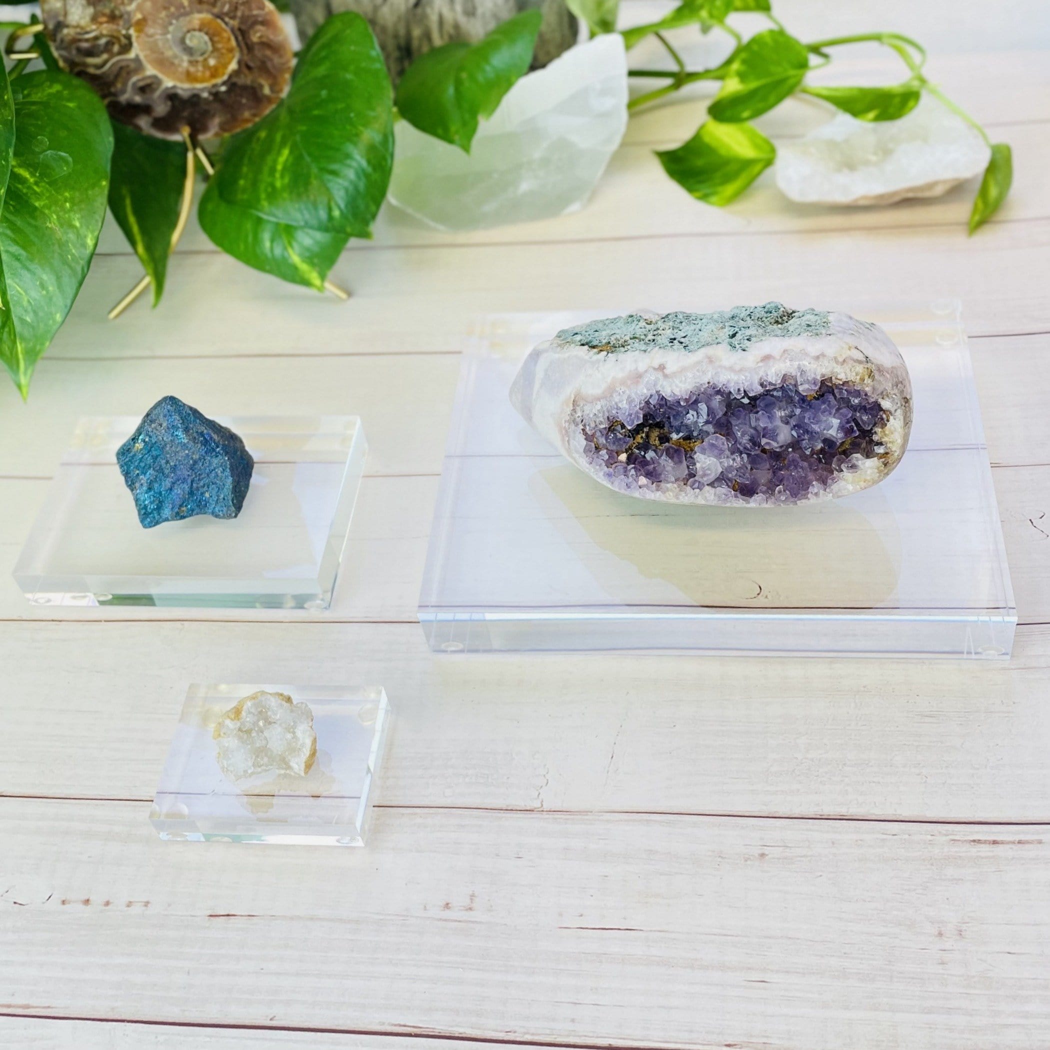 Crystal Display Stand - Thick Acrylic Rectangle Display - Crystal Deco ...