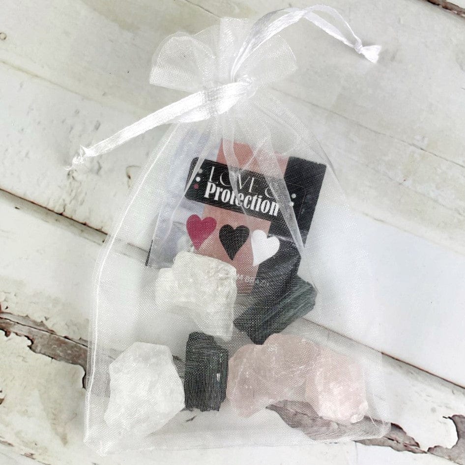 Love and Protection set of 6 stones in an organza Bag with a stone information card