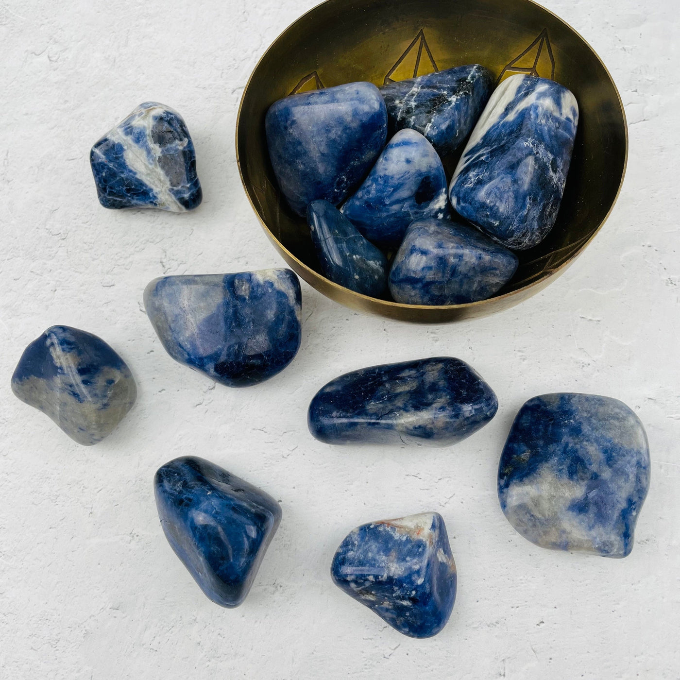 tumbled stones displayed as home decor 