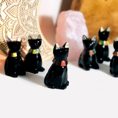 Black Obsidian Cats - Polished Stone Kitty (LBS0-S2-B9)