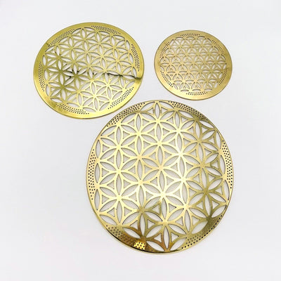 Flower of Life Grid lying down showing the front side on white background.