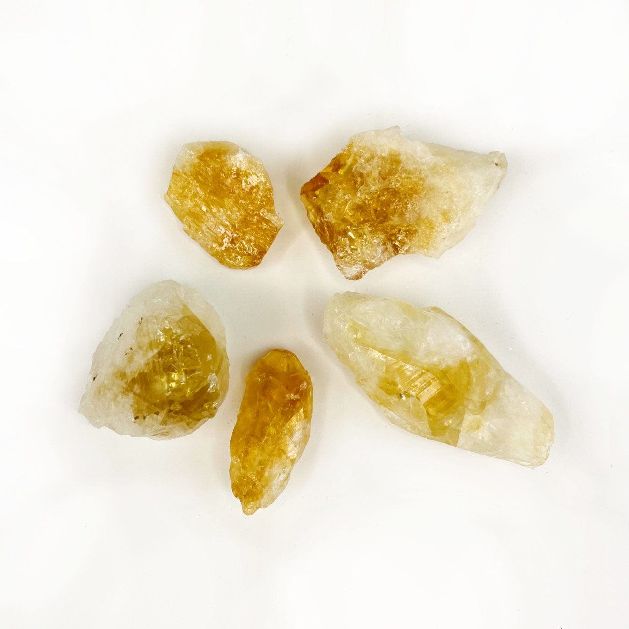 Rough Citrine showing assorted sizes