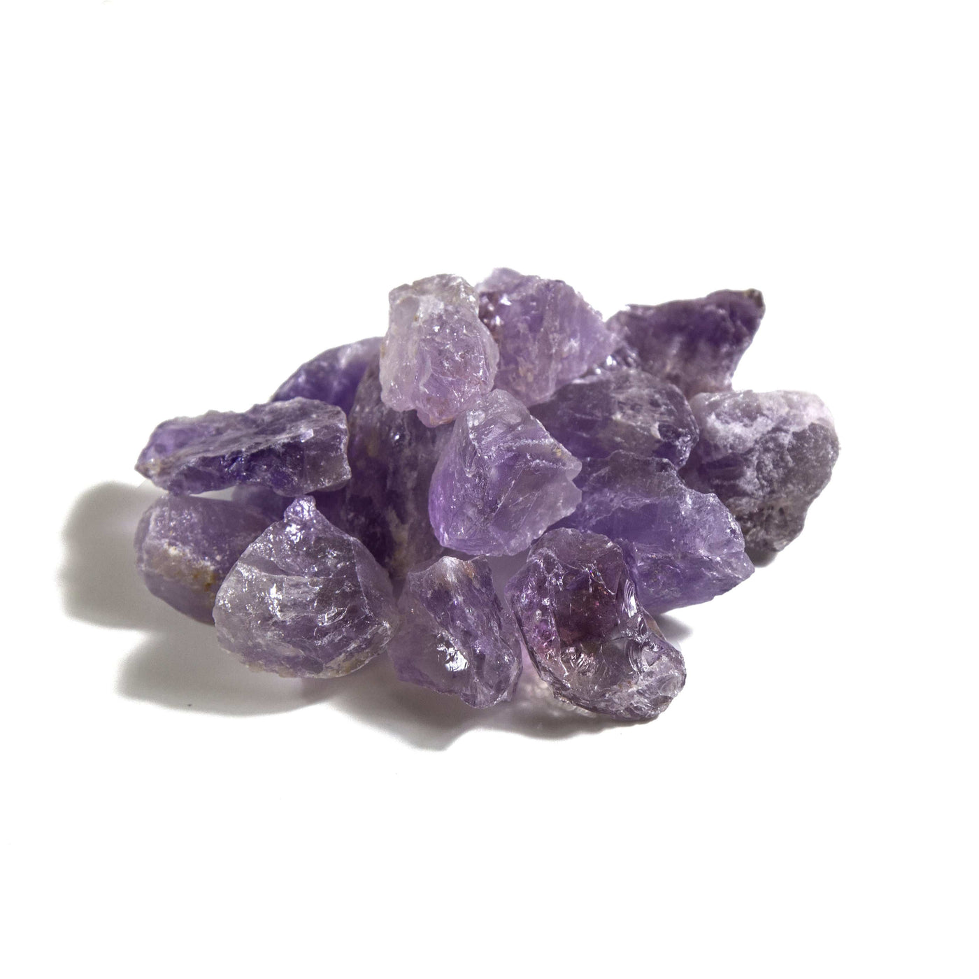 rough amethyst in a pile