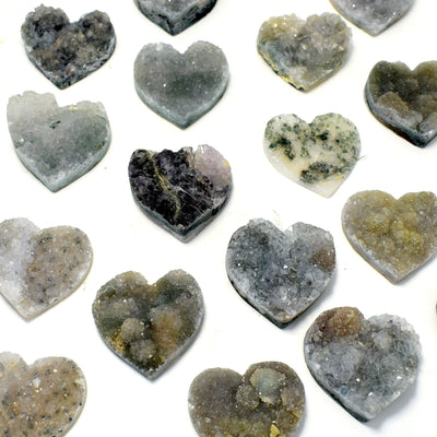 up close shot of Amethyst Flower Hearts on white background