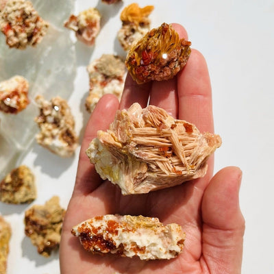Natural Vanadinite - 3 pieces in a hand