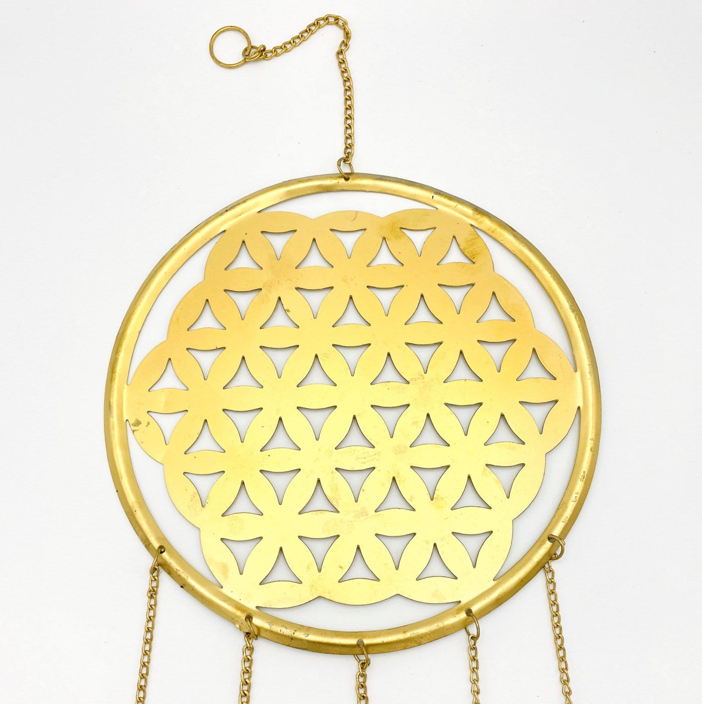 Brass Flower of Life wall Hanging - close up