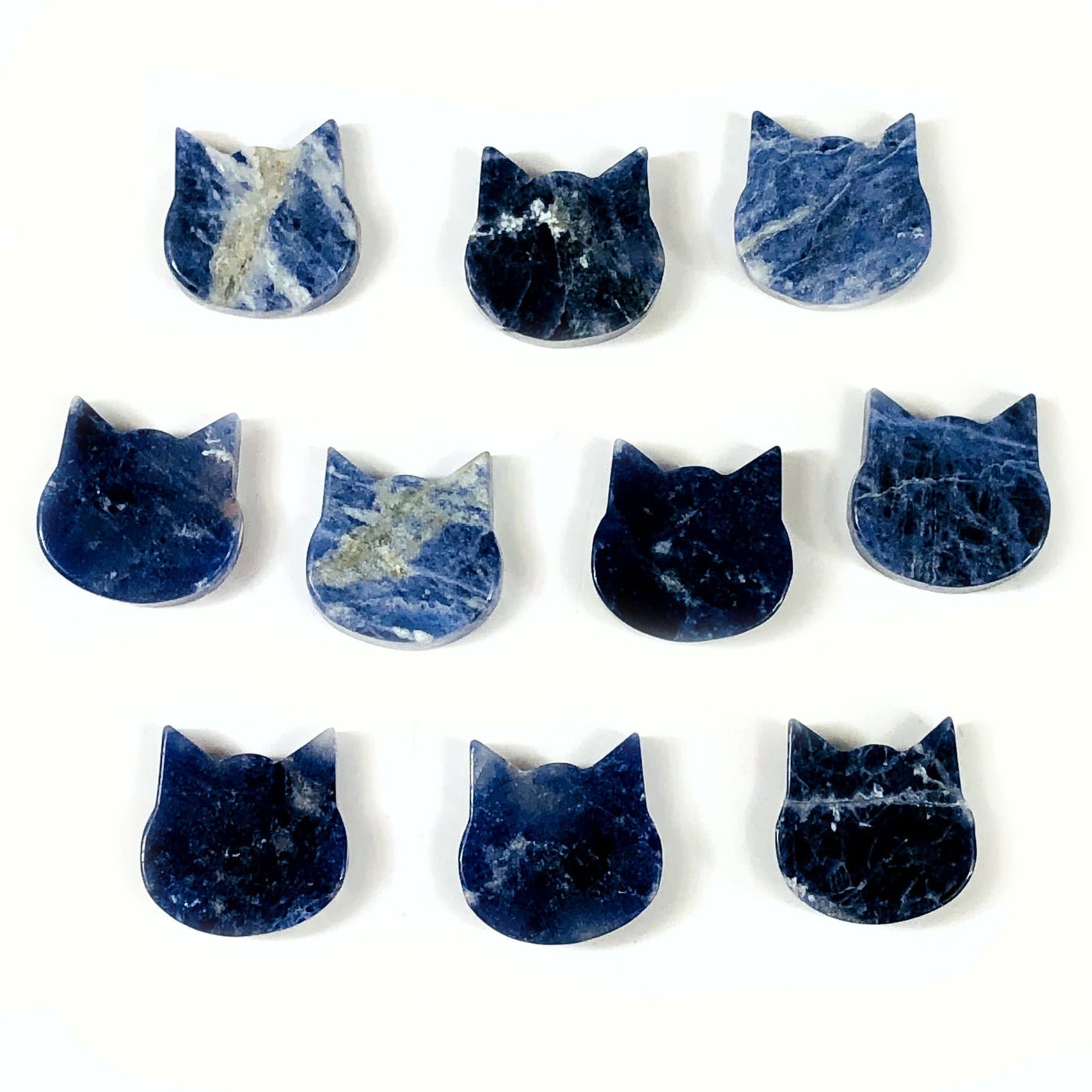 cat stone heads available in sodalite