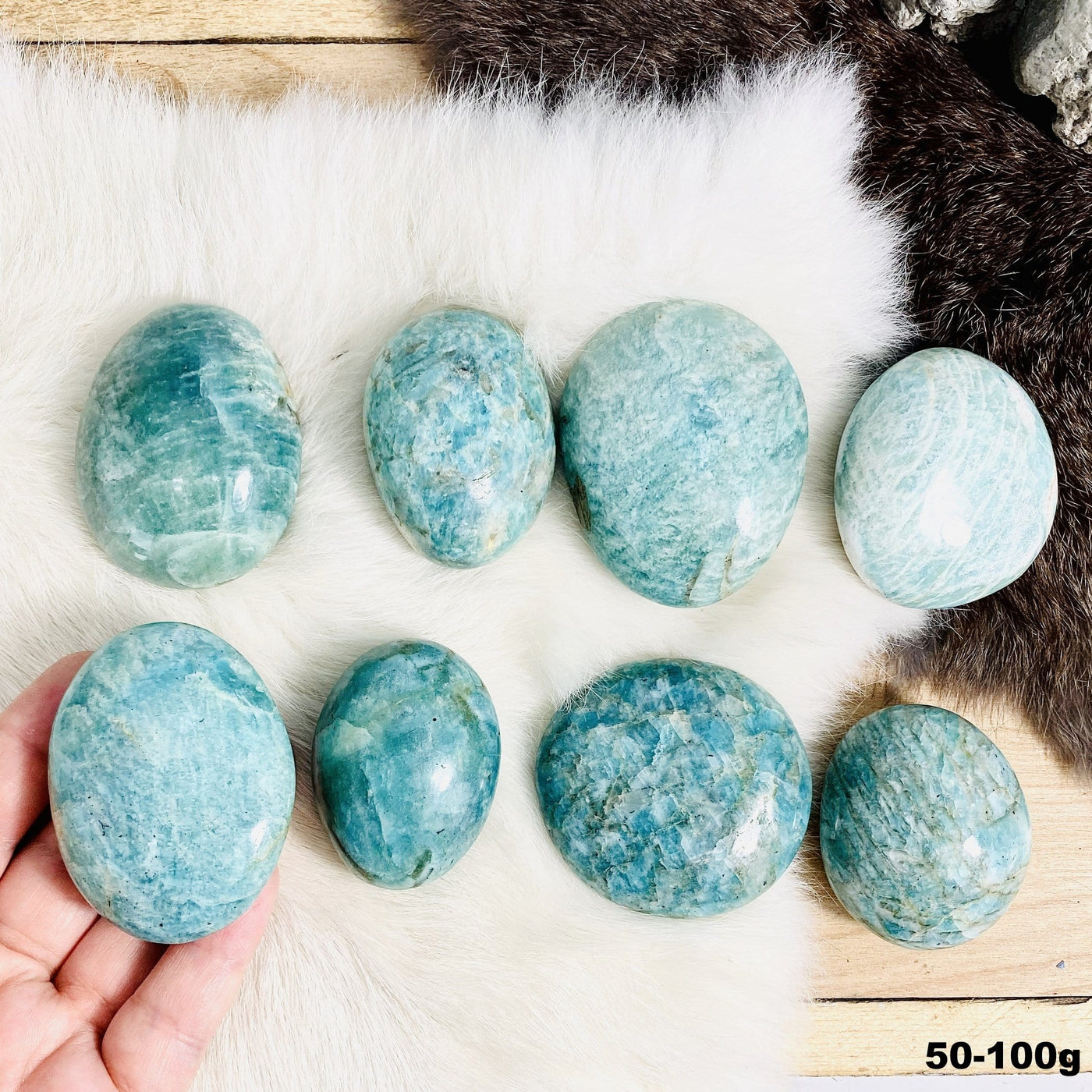 Picture of our fifty to one hundred  grams palm stones.