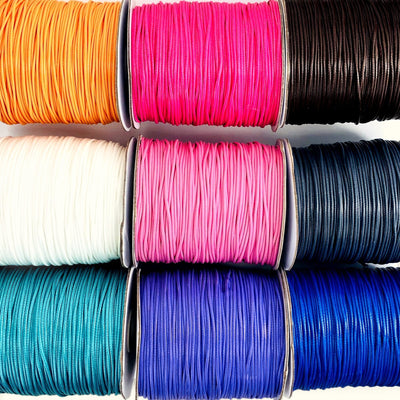 multiple colored cord string spools displayed to show the differences in the options available 
