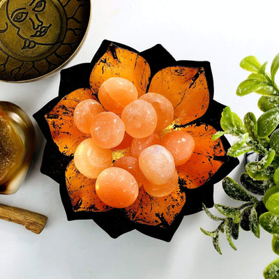 Orange Selenite Tumbled Freeform Stones - Medium Size